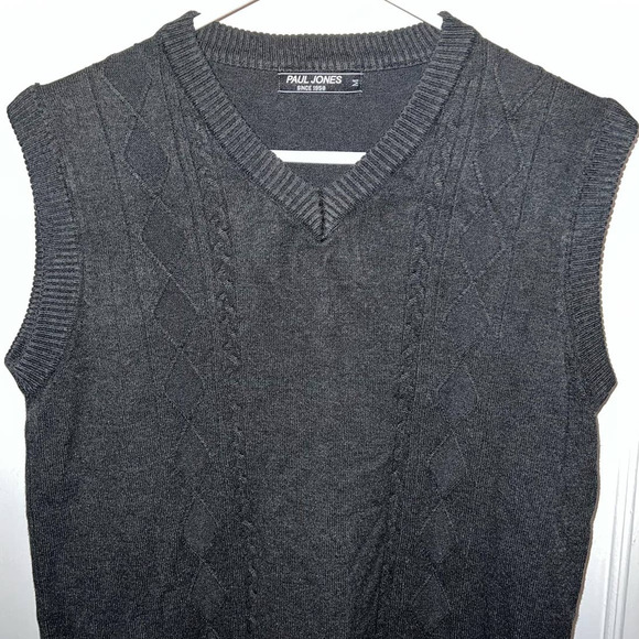Paul Jones mens cable knit sweater vest size M - Picture 2 of 3